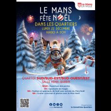 Visuel Le Mans fête Noël dans les quartiers Sud-Ouest, Sud-Est, Sud et Est