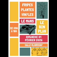 Visuel Grande vente de fripes, plantes et vinyles