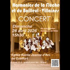 Visuel Concert par les harmonies de La Flèche, Villaines sous Malicorne & Le Bailleul