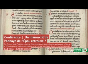 Conférence : ‘‘Un manuscrit de l’abbaye de l’Epau retrouvé ?’’