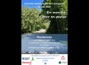 Journée nationale du don d'organe - Randonnée avec FRANCE ADOT 72