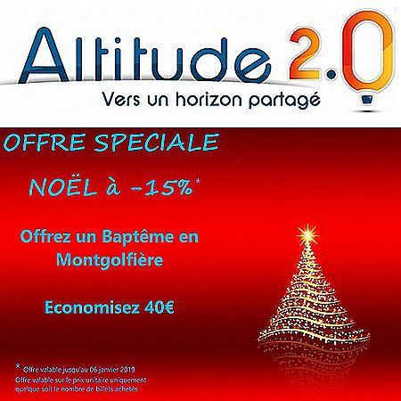 Offre spéciale Noël chez Altitude 2.0 Offre spéciale Noël chez Altitude 2.0