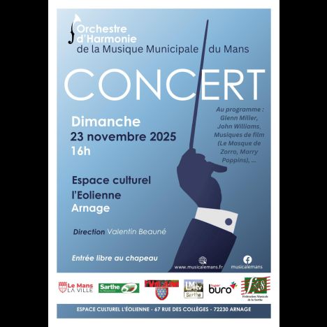 Visuel Concert de l'orchestre d'harmonie de la Musique Municipale du Mans